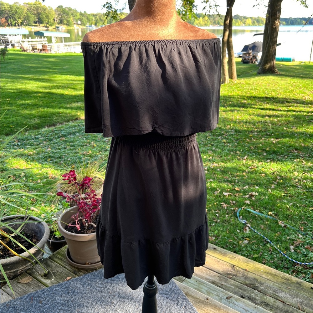 Xhilaration Black Off-Shoulder Mini Dress